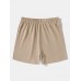 Mens Ethnic Ribbon Color Block Stitching Loose Drawstring Shorts