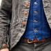 Men's Vintage Lapel Multi Pocket Solid Color Jacket 19740866Y