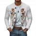 【24-hour shipping out】Men's Casual Linen Embroidered Stand Collar Single Breasted Slim Fit Jacket 48687422M