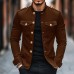 【24-hour shipping out】Men's Vintage Casual Solid Stand Collar Button Jacket 85705875TO