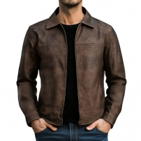 【24-hour shipping out】Men's Classic Fashion Zipper PU Leather Jacket 98679789U