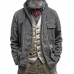 Men's Vintage Solid Multi-Pocket Denim Jacket 14680018X