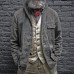 Men's Vintage Solid Multi-Pocket Denim Jacket 14680018X