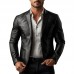 Men's Classic Vintage Slim Fit PU Leather Blazer 31535680K