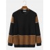 Mens Color Block Contrast Line Detail Long Sleeve Sweatshirts