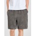 Mens Textured Side Split Solid Color Drawstring Shorts