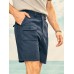 Men Solid Ribbed Belted Multi Pocket Stick Casual Mid Length Shorts