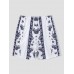 Mens Plant Print Loose Elastic Waist Shorts With Pocket